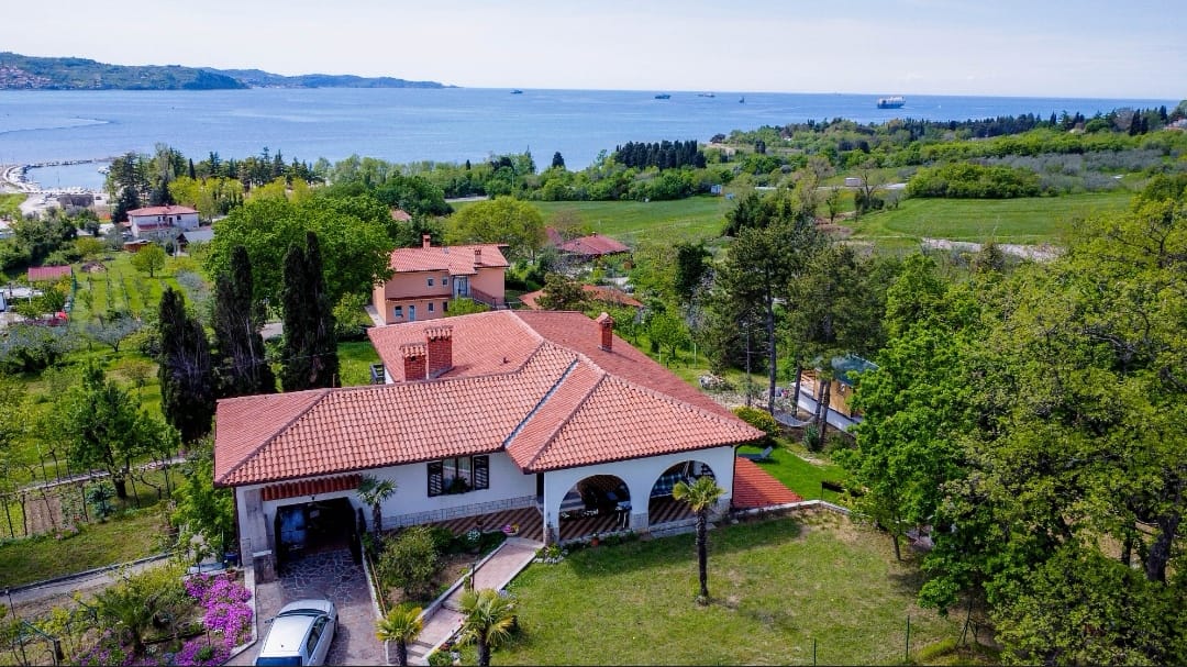 Aerial view of the house